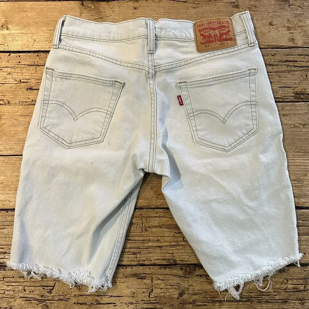 levis 511 cutoff denim Bermuda shorts mens size 30